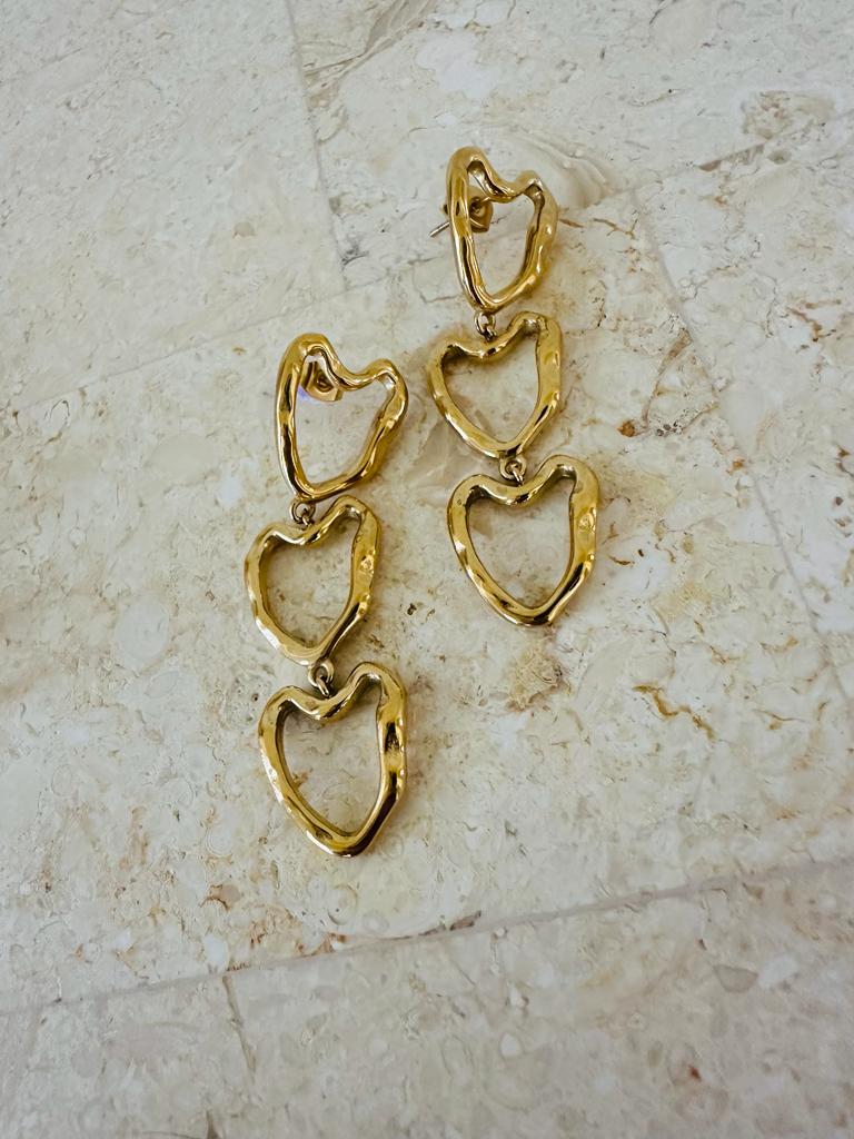 Open Heart 3 Layers Earrings