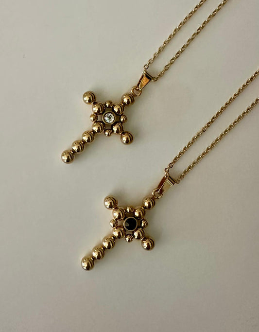 Bohemian Dots Cross Necklace